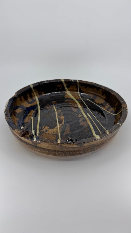 Large platter in Ash and Ochre