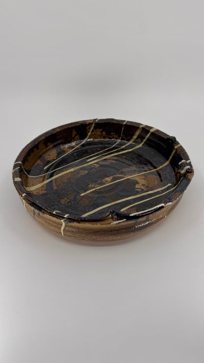 Large platter in Ash and Ochre