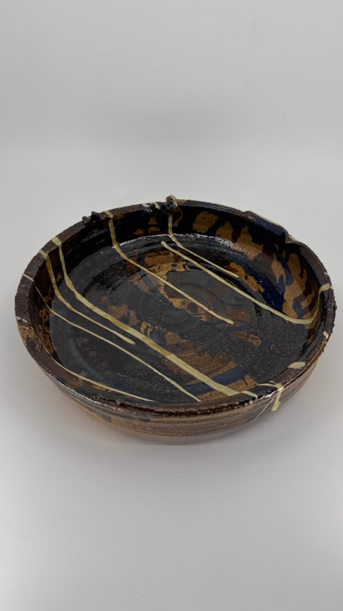 Large platter in Ash and Ochre