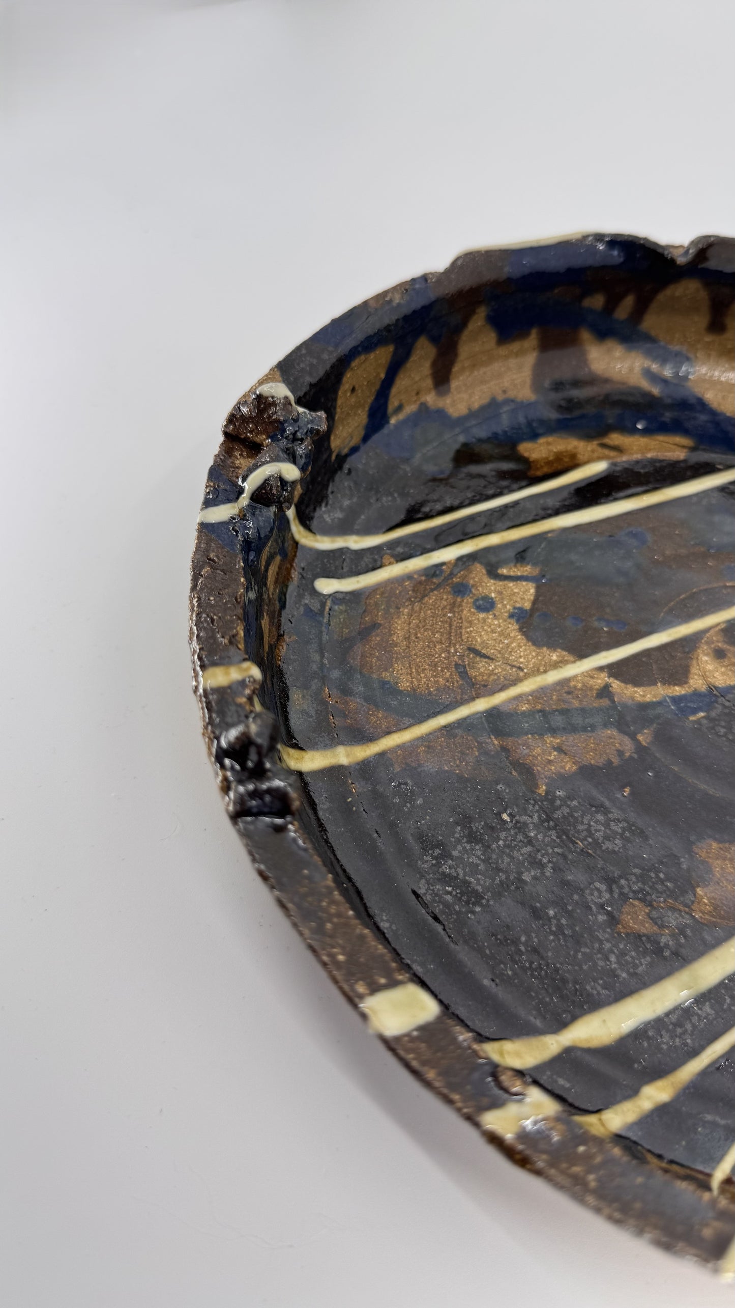 Large platter in Ash and Ochre