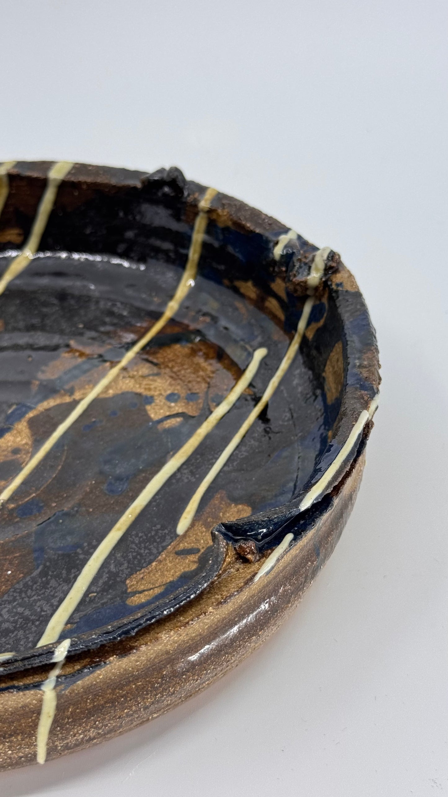 Large platter in Ash and Ochre